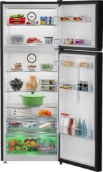 ⁦ثلاجة بيكو من سعة 455 لتر، سعة 406 لتر، صافي مانع التجمد، عرض 70 سم، اسود، تقنية هارفست فريش - RDNE455M20XBIDB⁩ - الصورة ⁦3⁩