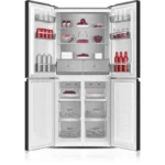 ⁦ثلاجة وايت ويل فرز تانى 450 لتر 4 باب نوفروست بشاشة ديجيتال انفرتر زجاج أسود WR-G8399AB-INV⁩ - الصورة ⁦2⁩