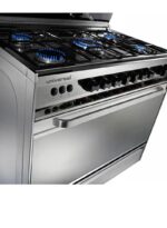 ⁦بوتجاز يونيفرسال 5شعلة ستانلس كامل بمروحة للفرن 2مفتاح للفرن والشواية نيو كلاسيك⁩ - الصورة ⁦2⁩