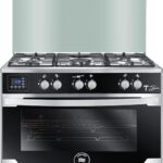بوتاجاز غاز تي سيجنتشر يونيون اير، 5 شعلة، 60×90 سم، امان كامل، مروحة، C69SS-GC-447-ITSF-2W-TS-AL - فضي اسود